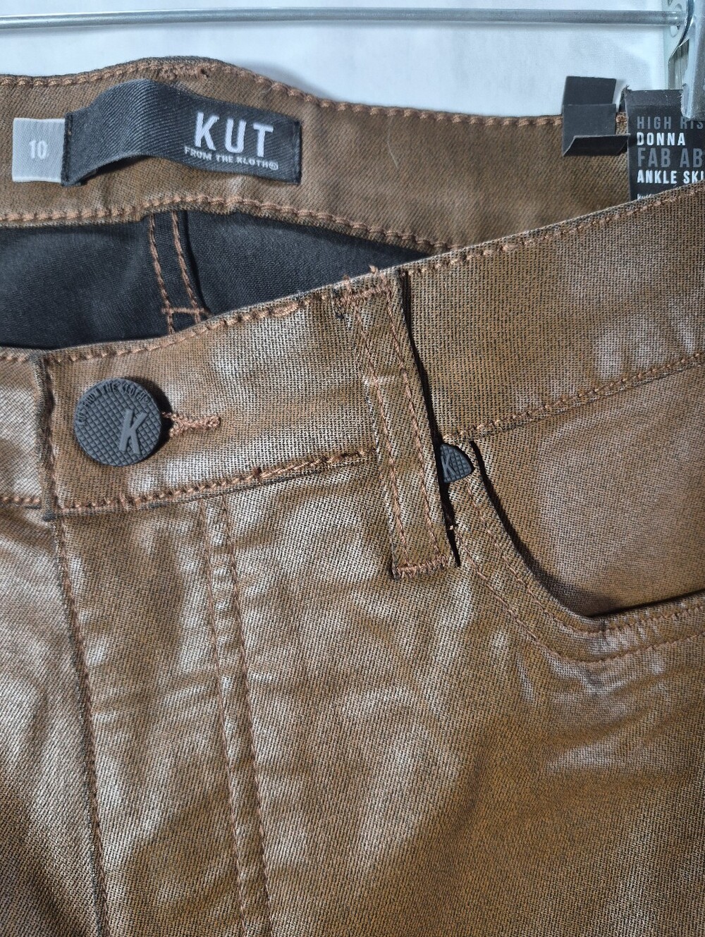 Kut from the Kloth Brown Skinny Donna High Rise Ankle Pants 10 NWT
